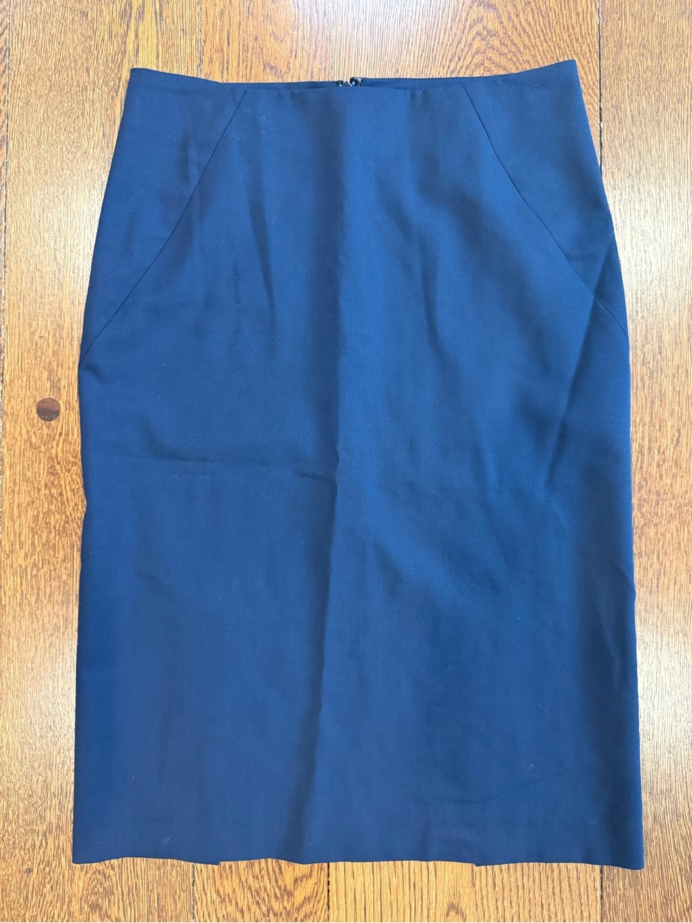 Theory Navy Wool Blend Double Vent Pencil Skirt 00